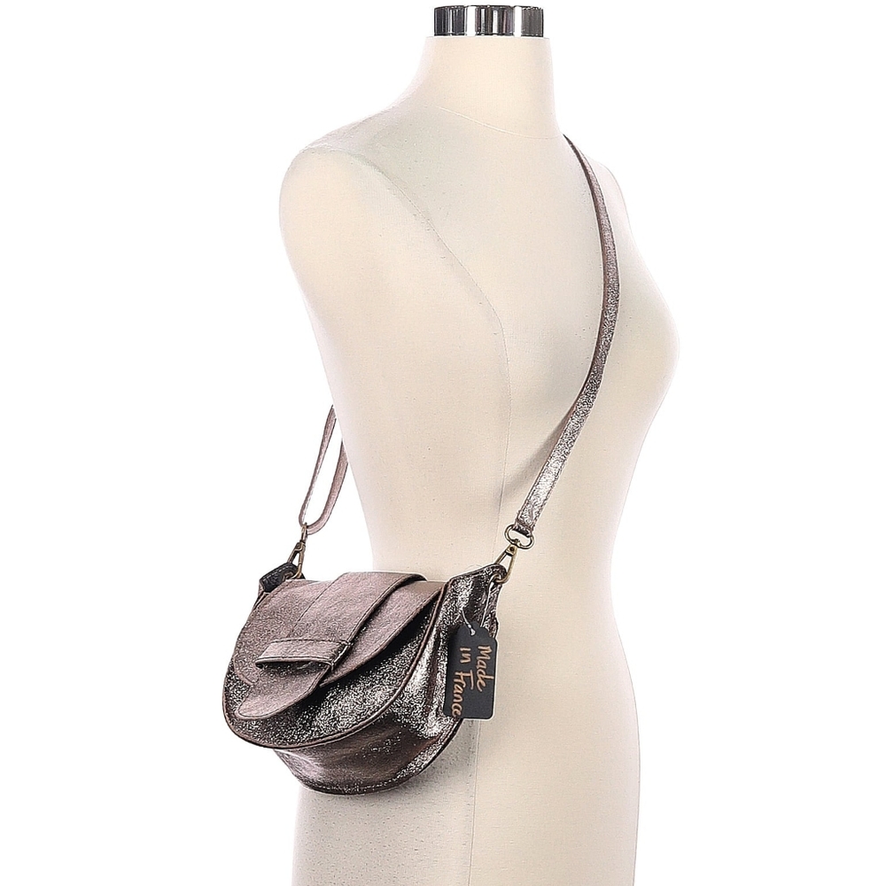 Metallic Bronze Saddle Bag